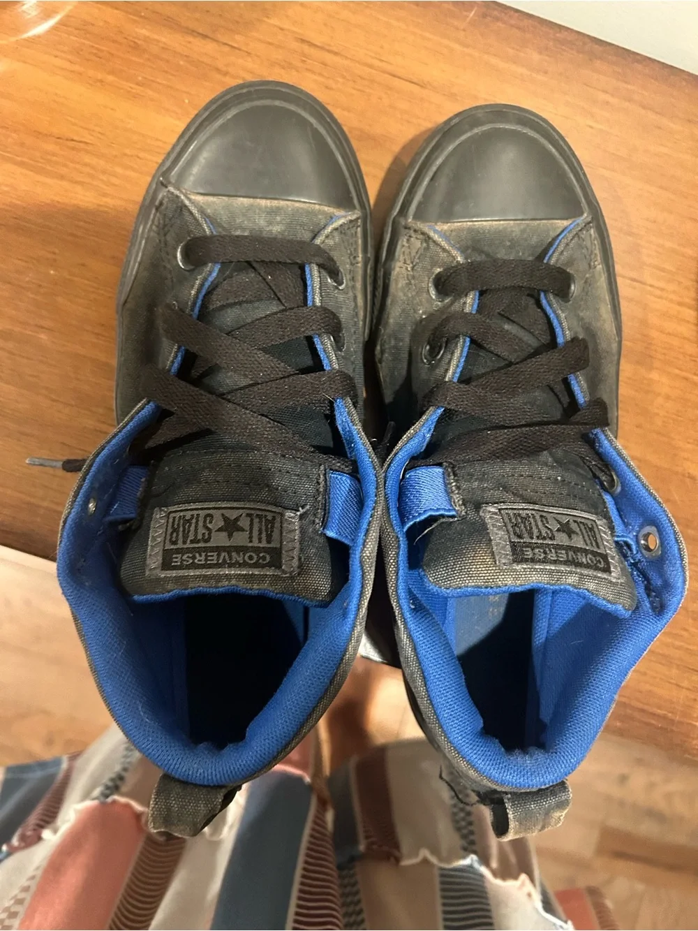 Converse Kids High-Top Sneakers in Black and Electric Blue